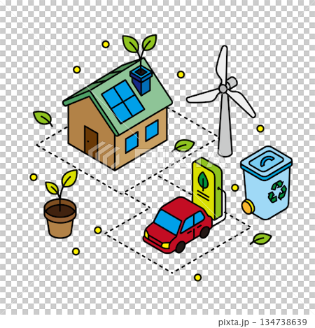 生態永續等距插圖集 134738639