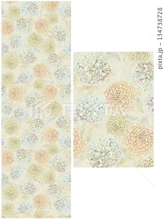 Graceful Watercolor Botanic Pattern Art Graceful Watercolor Botanic Pattern Art 134738728