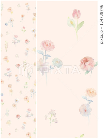 Graceful Watercolor Botanic Pattern Art 134738746