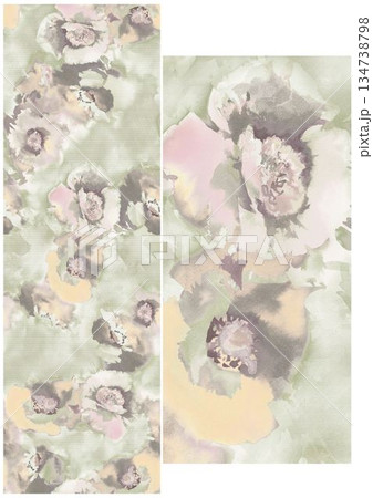 Charming Hand-Drawn Floral and Leaf Compositions 134738798