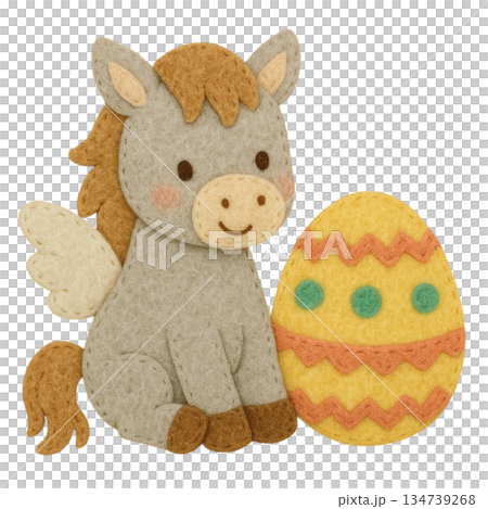 【復活節】彩蛋和飛馬插圖 134739268