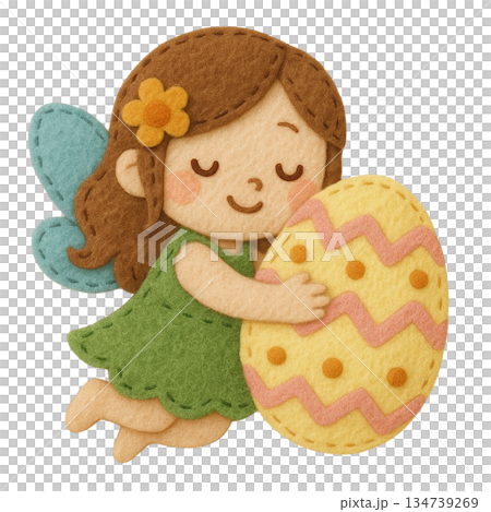 【復活節】彩蛋和仙女插圖 134739269