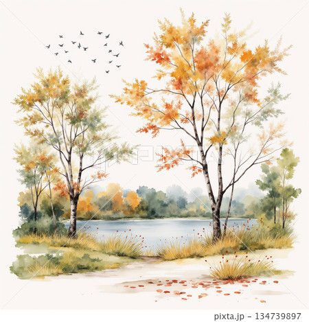 Unique Watercolor Artworks with Floral Elements 134739897