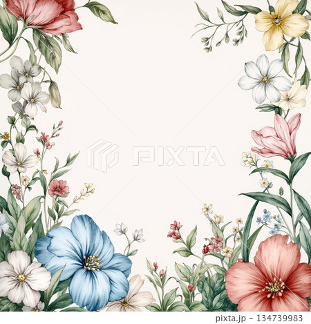 Unique Watercolor Artworks with Floral Elements Unique Watercolor Artworks with Floral Elements 134739983