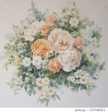Unique Watercolor Artworks with Floral Elements 134740021