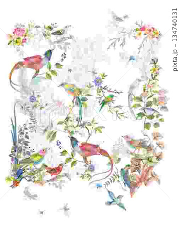 Unique Watercolor Artworks with Floral Elements 134740131