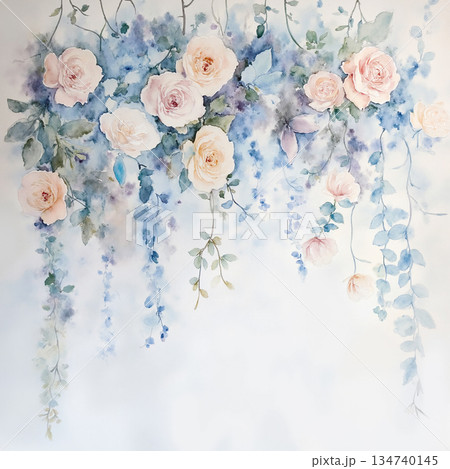 Unique Watercolor Artworks with Floral Elements 134740145