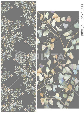 Creative Hand-Drawn Patterns of Flora and Leaves Creative Hand-Drawn Patterns of Flora and Leaves 134740543