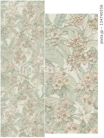 Creative Hand-Drawn Patterns of Flora and Leaves 134740556