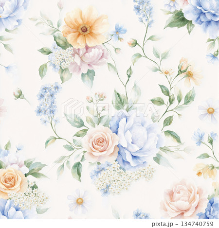 Delightful Hand-Painted Floral Leaf Art Delightful Hand-Painted Floral Leaf Art 134740759
