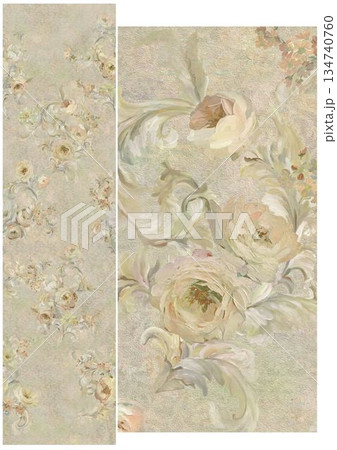 Delightful Hand-Painted Floral Leaf Art Delightful Hand-Painted Floral Leaf Art 134740760