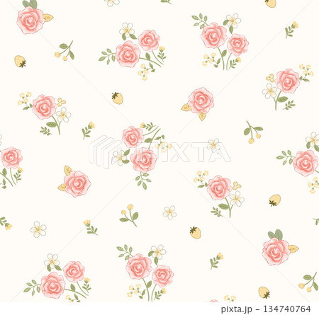 Delightful Hand-Painted Floral Leaf Art 134740764