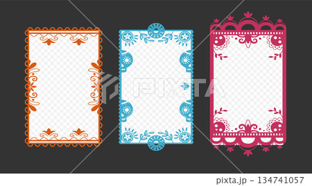 Colorful Mexican frames collection Colorful Mexican frames collection 134741057