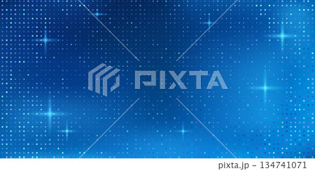 Blue pixel bg with glowing tech pattern 134741071