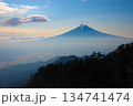 三ツ峠から見る富士山と変わった吊るし雲 134741474