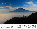 三ツ峠から見る富士山と変わった吊るし雲 134741476