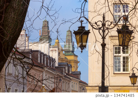 Historic rooftops and towers in Warsaw Poland Historic rooftops and towers in Warsaw Poland 134741485