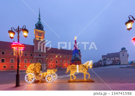 Royal residence at dawn in Warsaw Poland Royal residence at dawn in Warsaw Poland 134741598