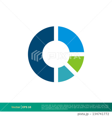 Piece Diagram Graphic Chart Icon Vector Logo Template Illustration Design. Vector EPS 10. 134741772