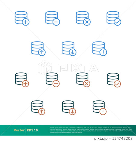 Set Data Storage Essential Icon Vector Logo Template Illustration Design. Vector EPS 10. Set Data Storage Essential Icon Vector Logo Template Illustration Design. Vector EPS 10. 134742208