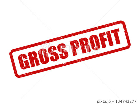 Vintage style red rubber stamp illustrating Gross Profit, signifying financial earnings and business performance metrics 134742277