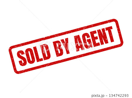 Vintage style textured stamp with the clear message sold by agent indicating a completed real estate deal Vintage style textured stamp with the clear message sold by agent indicating a completed real estate deal 134742293