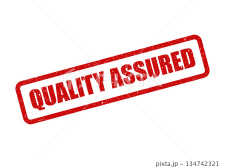 Weathered red rubber stamp with Quality Assured text, perfect for certifying product excellence or service guarantee Weathered red rubber stamp with Quality Assured text, perfect for certifying product excellence or service guarantee 134742321