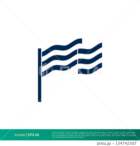 Greece Flag Icon Vector Logo Template. Vector EPS 10. 134742387