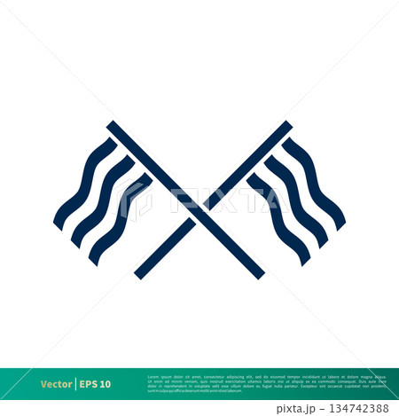 Greece Flag Icon Vector Logo Template. Vector EPS 10. 134742388