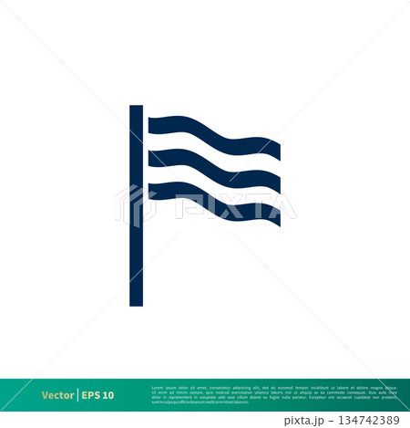 Greece Flag Icon Vector Logo Template. Vector EPS 10. 134742389