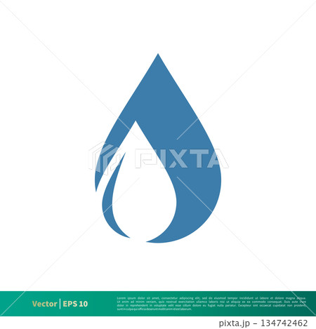 Drop Water Icon Vector Logo Template Illustration Design. Vector EPS 10. 134742462