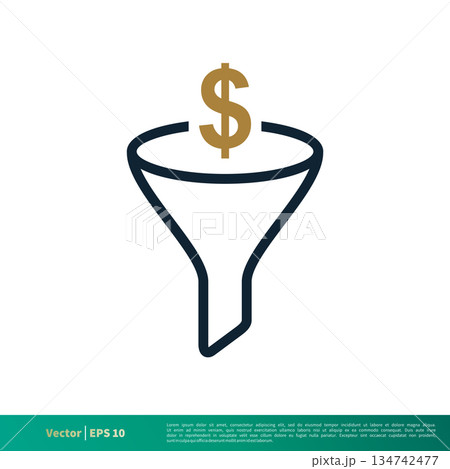 Funnel, Filter and Money Icon Vector Logo Template Illustration Design. Vector EPS 10. 134742477