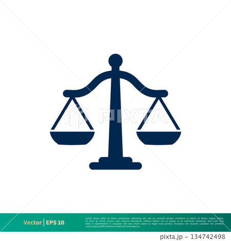 Scale of Justice Law Office Icon Vector Logo Template 134742498