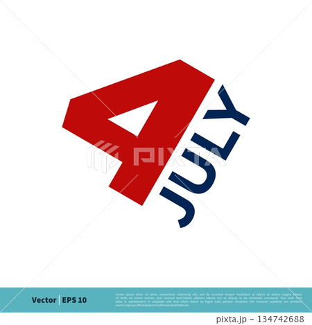 July 4th American Independence Day Icon Vector Logo Template Illustration Design. Vector EPS 10. 134742688