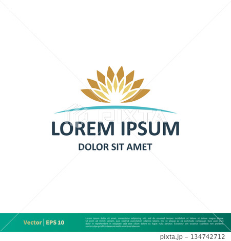 Lotus Flower Ornamental Vector Icon Logo Template Illustration Design. Vector EPS 10. 134742712