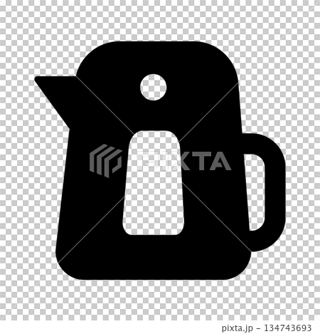 電気ケトルのシルエットアイコン素材 電気ケトルのシルエットアイコン素材 134743693