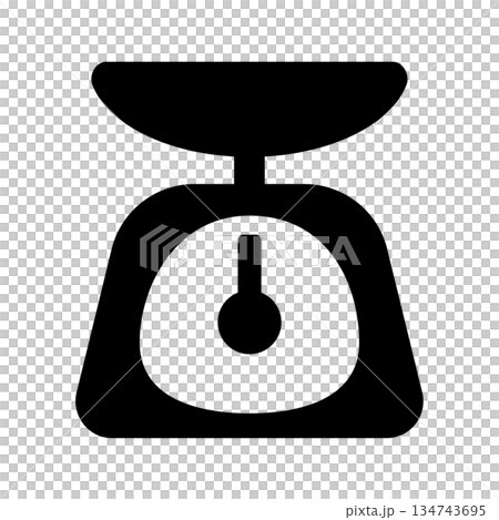 Top pan scale silhouette icon Top pan scale silhouette icon 134743695