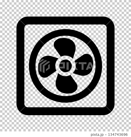 Ventilation fan silhouette icon material Ventilation fan silhouette icon material 134743696