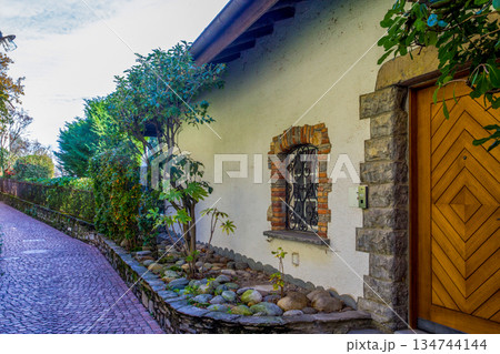 Part of some house on Olive trail in Lugano suburb on coaastline of Lugano lake. 134744144