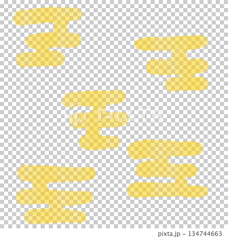 Yellow watercolor Japanese pattern illustration 134744663