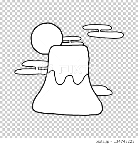 New Year's first sunrise illustration 134745225