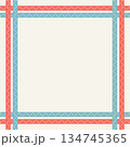 Pastel knitwear winter fashion pattern square frame on cream color background have blank space. 134745365