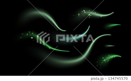Green swirl elements Green swirl elements 134745570