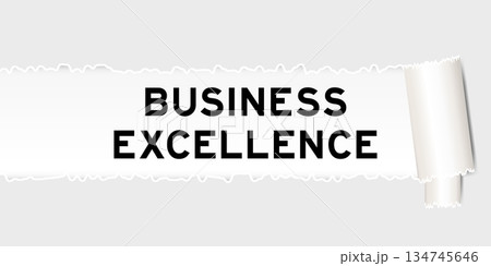Ripped gray paper background that have word business excellence under torn part 134745646