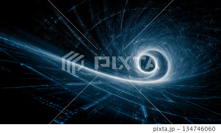 時空を貫くデジタルトンネルの抽象ビジュアルのイラスト素材 [134746060] - PIXTA
