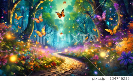 カラフルな春の光の道 134746233