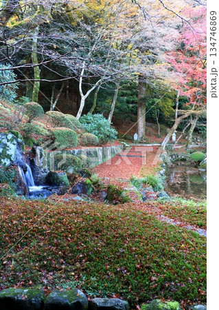 秋の静寂、深まる庭園 134746869