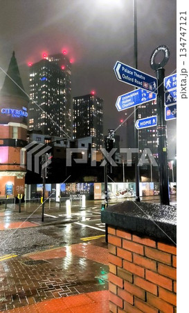 Manchester, UK - December 27 2022: Manchester at Night 134747121