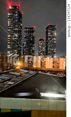 Manchester, UK - December 27 2022: Manchester at Night Manchester, UK - December 27 2022: Manchester at Night 134747124