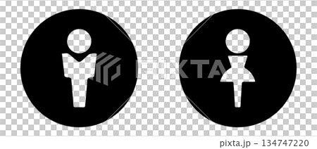 Male and female symbols black 134747220
